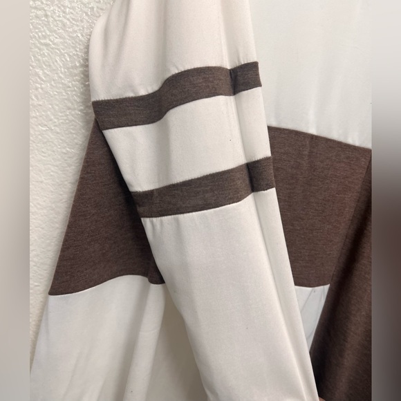 ROSEGAL Color Block Long Sleeve T - Shirt size 4X(26/28) Brown and Cream - Picture 4 of 5